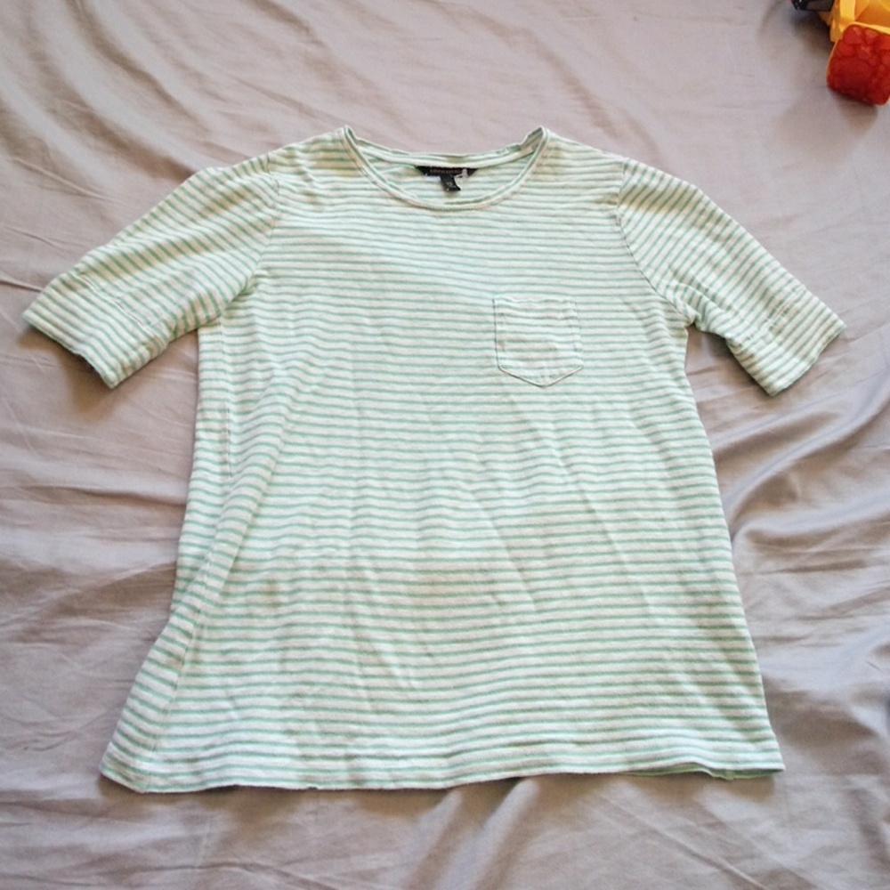 Banana Republic green and white striped top sz XS